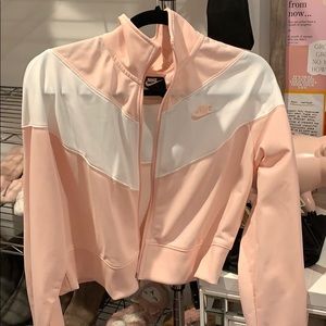 Cute pink and white Nike track suit set